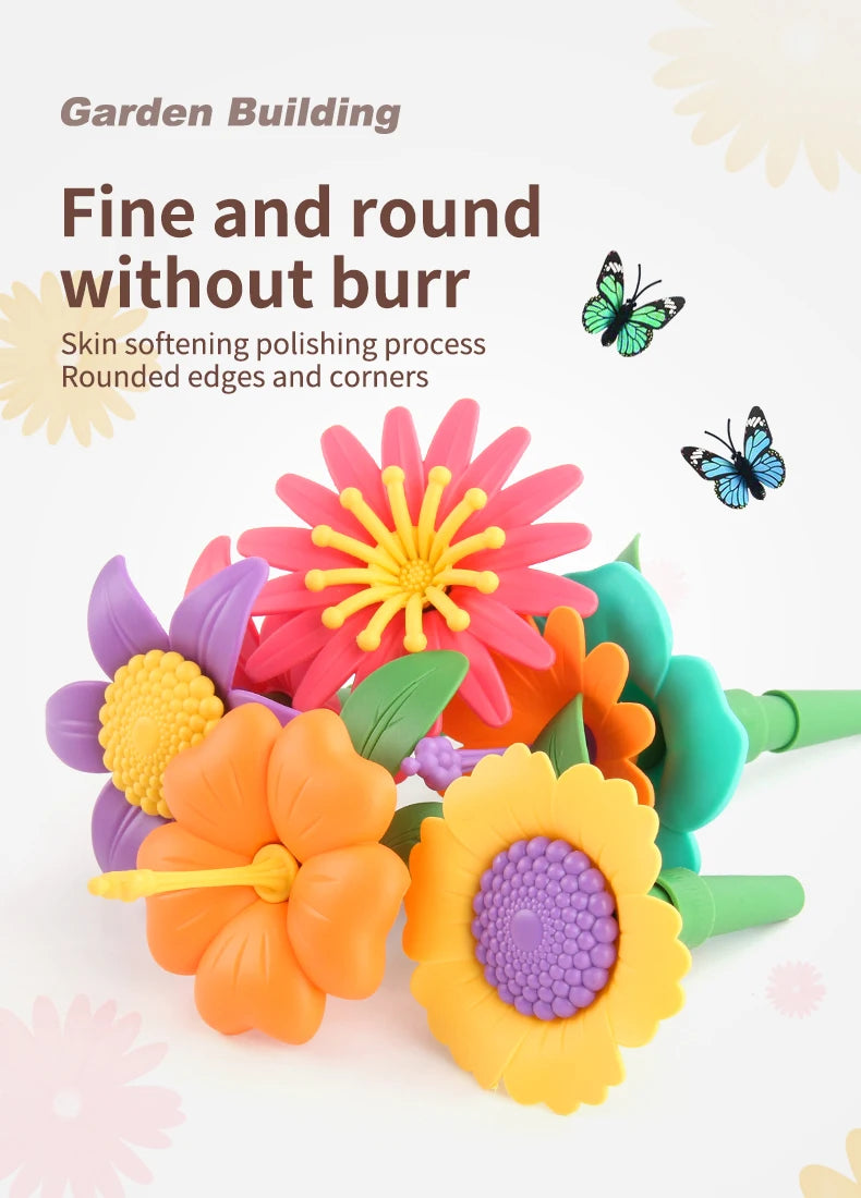 Grow Their Imagination with STEM Educational Flower Garden Building Toy - Perfect Gift for 3-7 Year Old Boys & Girls!
