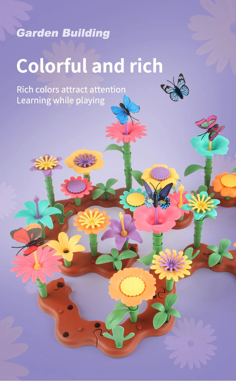 Grow Their Imagination with STEM Educational Flower Garden Building Toy - Perfect Gift for 3-7 Year Old Boys & Girls!
