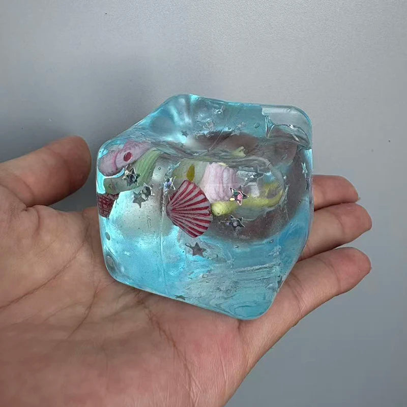 Adults Squishy Ocean Blocks Stress Balls Autism Sensory Toys Stress Anxiety Relief Fidget Toys Maltose Water Ball Gifts Bulk