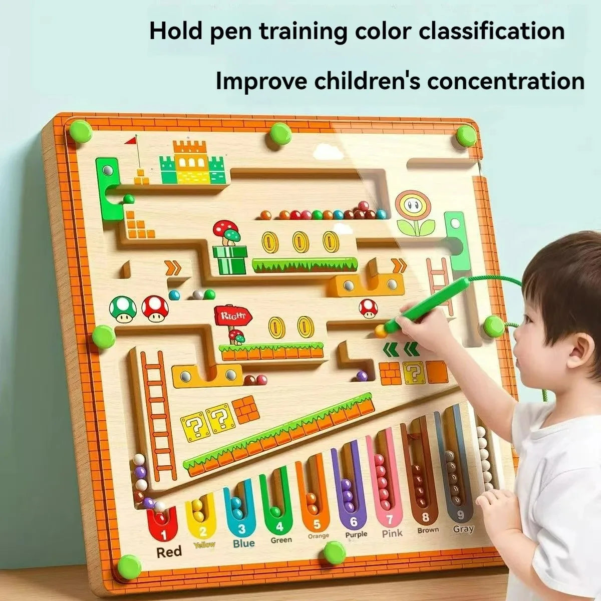 Magnetic Maze 2-in-1 STEM Toy for Ages 3-6, Develops Fine Motor Skills & Concentration